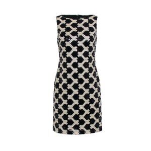 Lauren by Ralph Lauren Black & White Sequin Pattern Sheath Dress